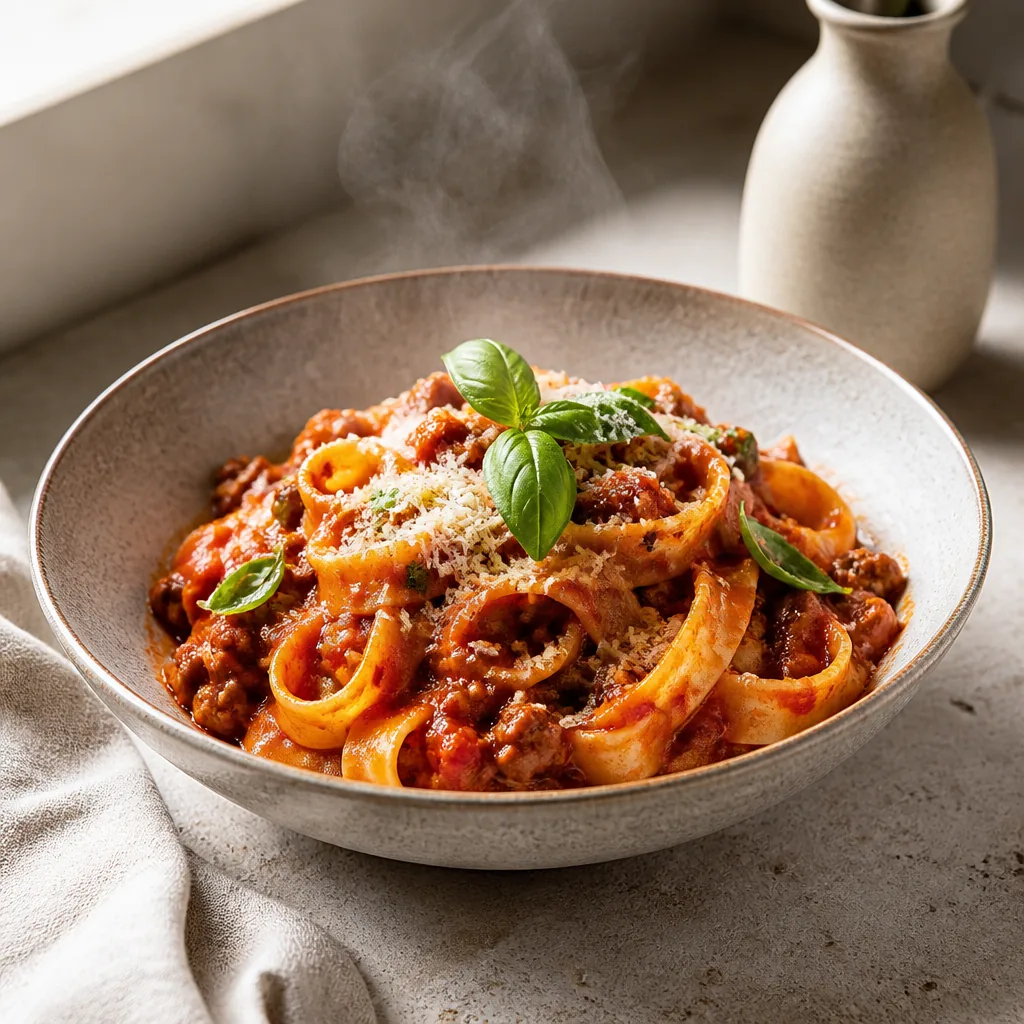Casa Ferretti : pâtes fraîches à la tomate et basilic, comme en Italie